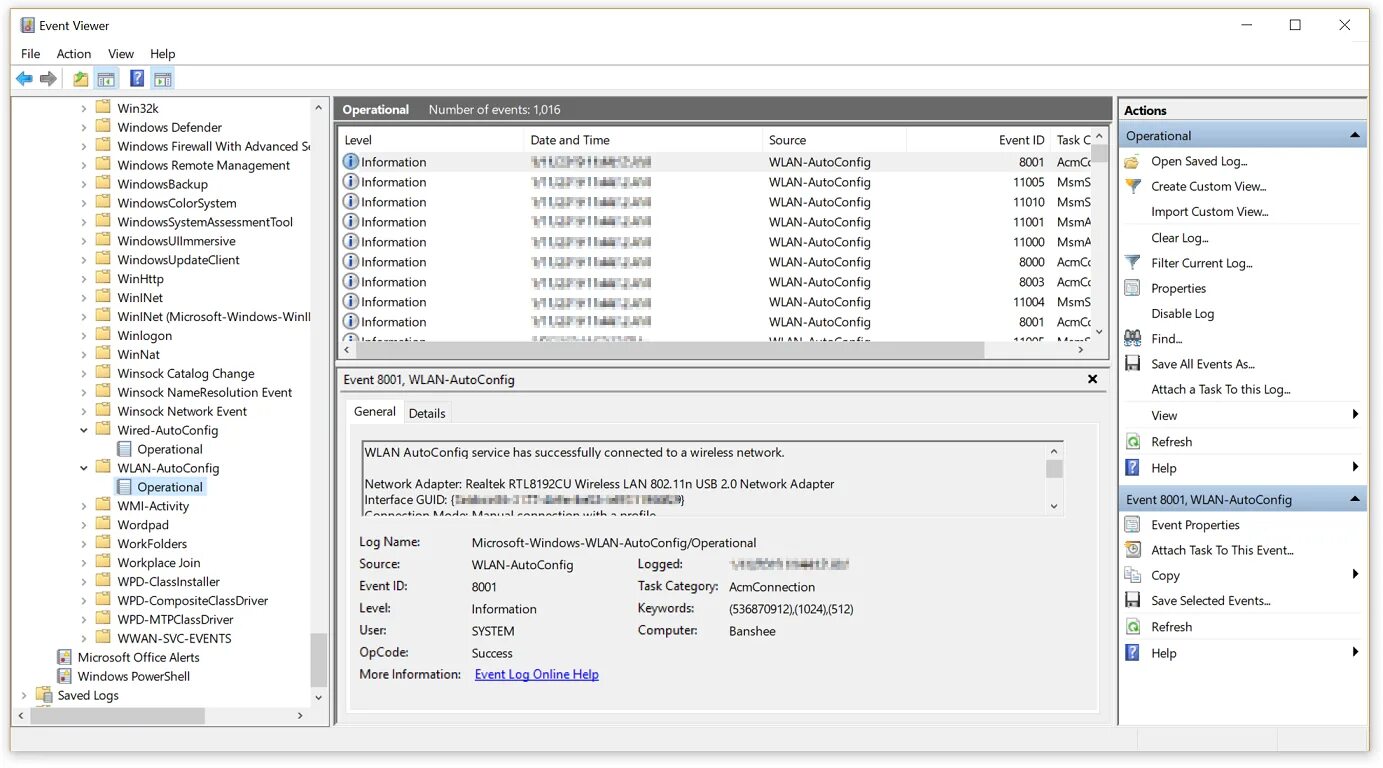 Windows client что это. Журнал событий приложений. event viewer. журнал событий ui. event 1 windows.