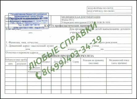Карта прививок форма 063 у где взять - Фото подборки 3