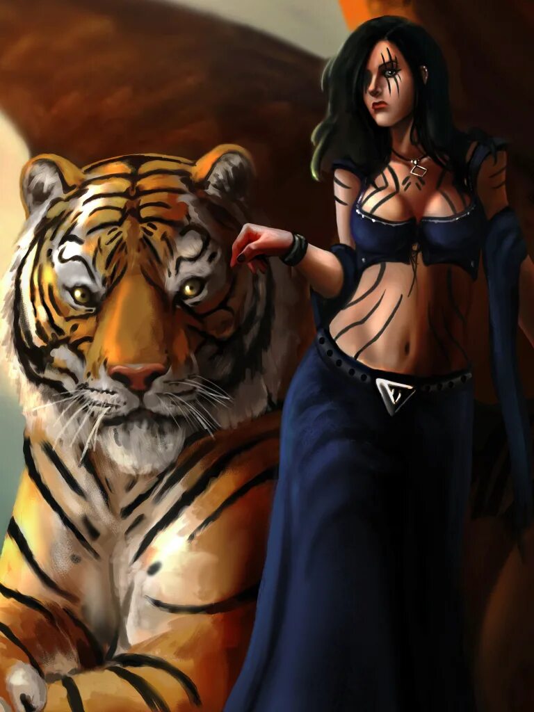 Тигр и девушка. Девушка с тигром фэнтези. Брюнетка с тигром. Женщина тигрица. Велотигр