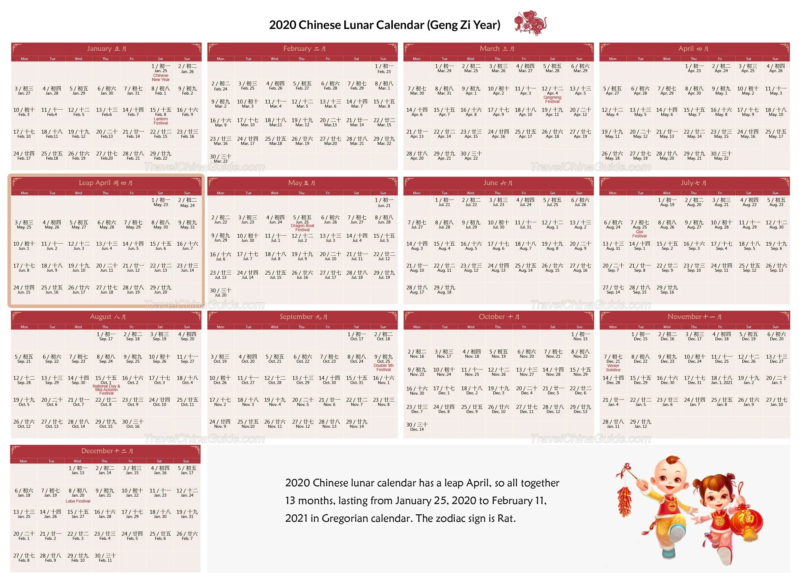 Chinese New Year Calendar