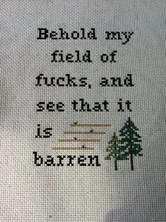 Behold My Field of F-cks Cross Stitch Pattern Instant image 2.