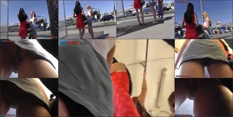 Hot upskirt thongs of a woman caught on camera.