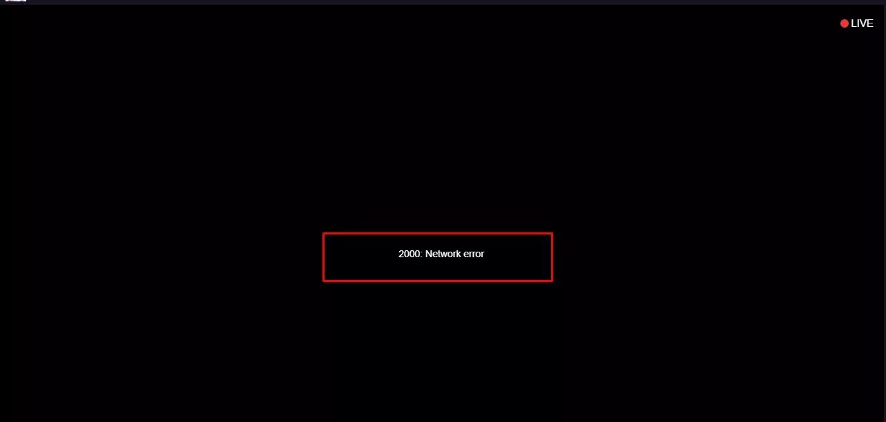 Черный экран на твиче. Ошибка 2000 на твиче. 2000 Network Error. Ошибка стрима. Твич еррор.