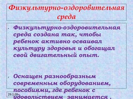 Физкультурно оздоровительная среда