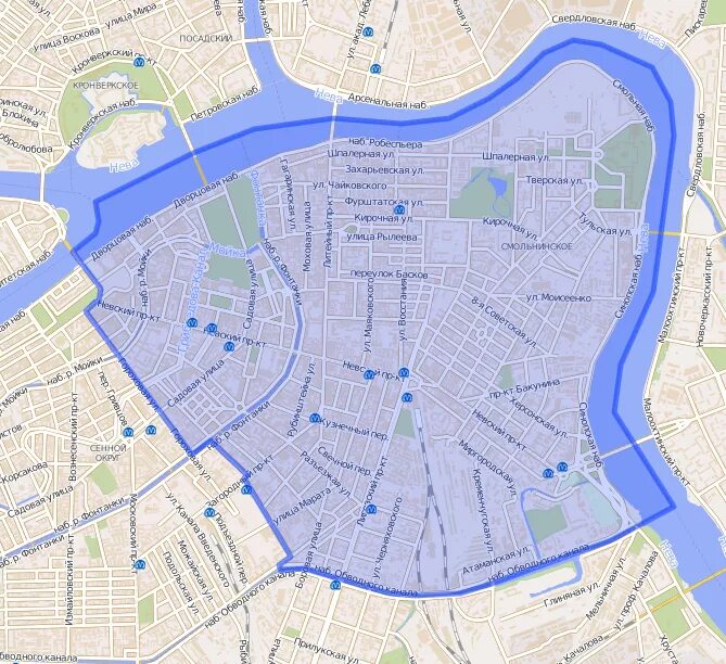 Спб центральное. Центральный район СПБ на карте. Границы центрального района СПБ.