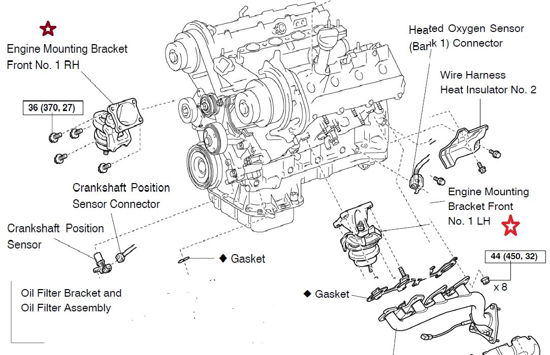 Engine mounting. Схема двигателя is250. transmission part number for lexus gs 300. bracket, front heater. engine mount sxema.