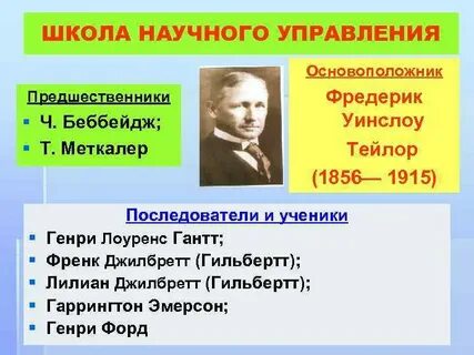 Основная задача представителей школы научного менеджмента