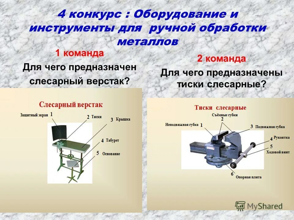 Технология обработки материалов тесты. Инструмент применяемый для ручной обработке металлов. Рабочее место для ручной обработки металлов. Инструменты для ручной обработки металла 5 класс. Слесарный верстак 5 класс технология.