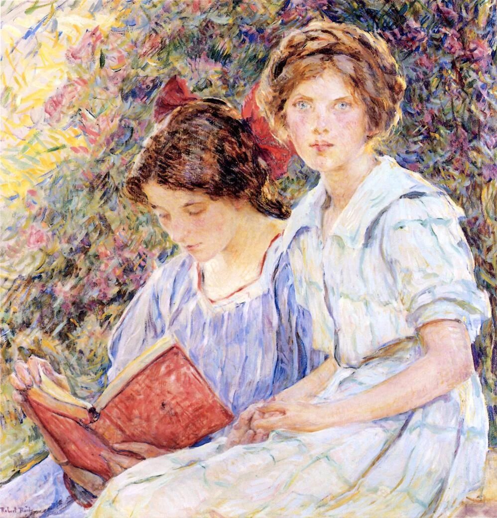 Сестры рид. Художник Robert Reid (1862-1929). Чаепитие.