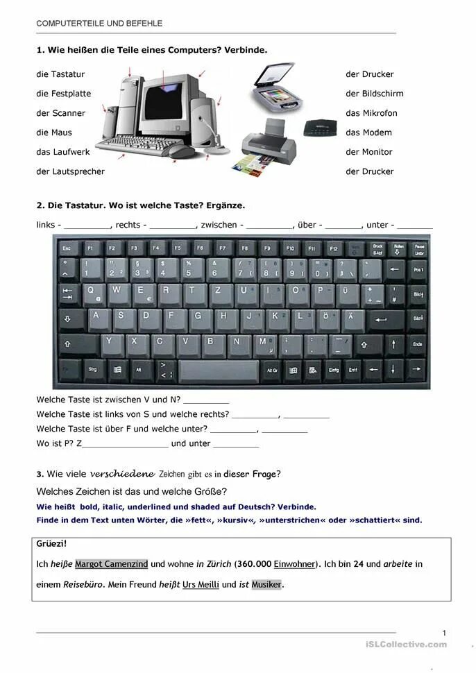 Computer немецкий. Computerteile. computer arbeitsblatt.