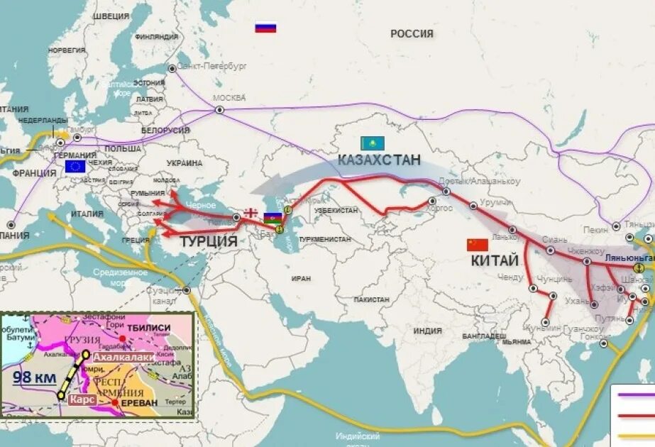 Транзит через казахстан. Железная дорога Баку - Тбилиси - карс. Баку-Тбилиси-карс железная дорога на карте. Баку карс железная дорога. Железнодорожный коридор Баку Тбилиси карс.