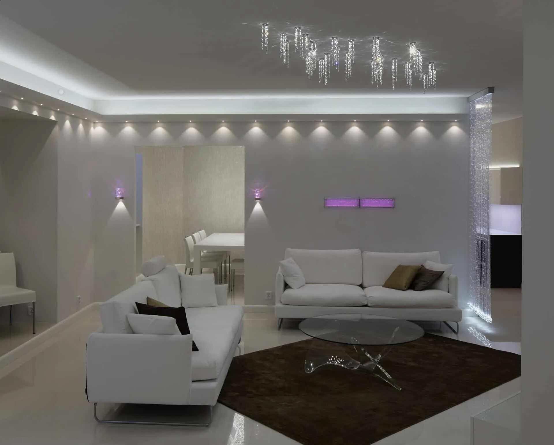 навесные потолки. освещение в гостиной без люстры. освещение в спальне точечные светильники. точечное освещение в интерьере. потолочное освещение.