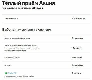 Тарифы только для звонков без интернета