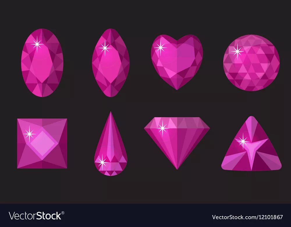Make gems. Diamond stylized. gems set.