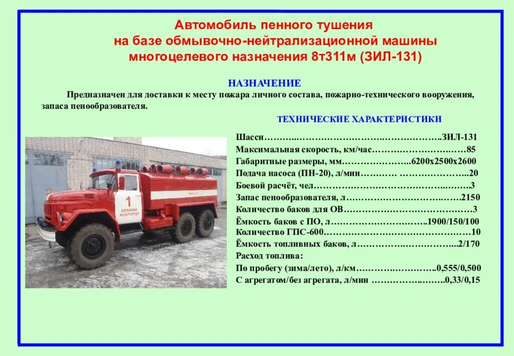 Назначение и техническая характеристика автомобиля. Технические данные ЗИЛ 131 пожарный автомобиль. ЗИЛ-131 пожарный автомобиль ТТХ ЗИЛ. ЗИЛ 131 ПНС-110 технические характеристики. Пожарная машина ПНС 110 ЗИЛ 131.