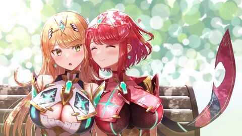 pyra and mythra (xenoblade chronicles and 1 more) drawn by taro(peach_taro5...