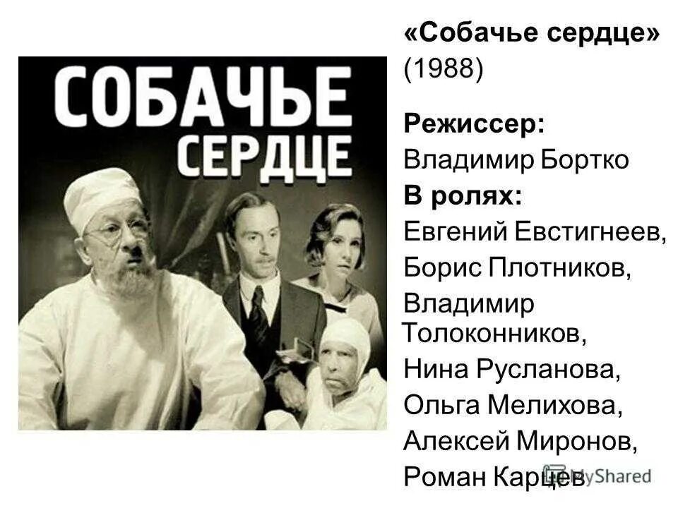 «Собачье сердце» Бортко (1988). Экранизация Собачье сердце Бортко 1988. Все персонажи собачье сердце