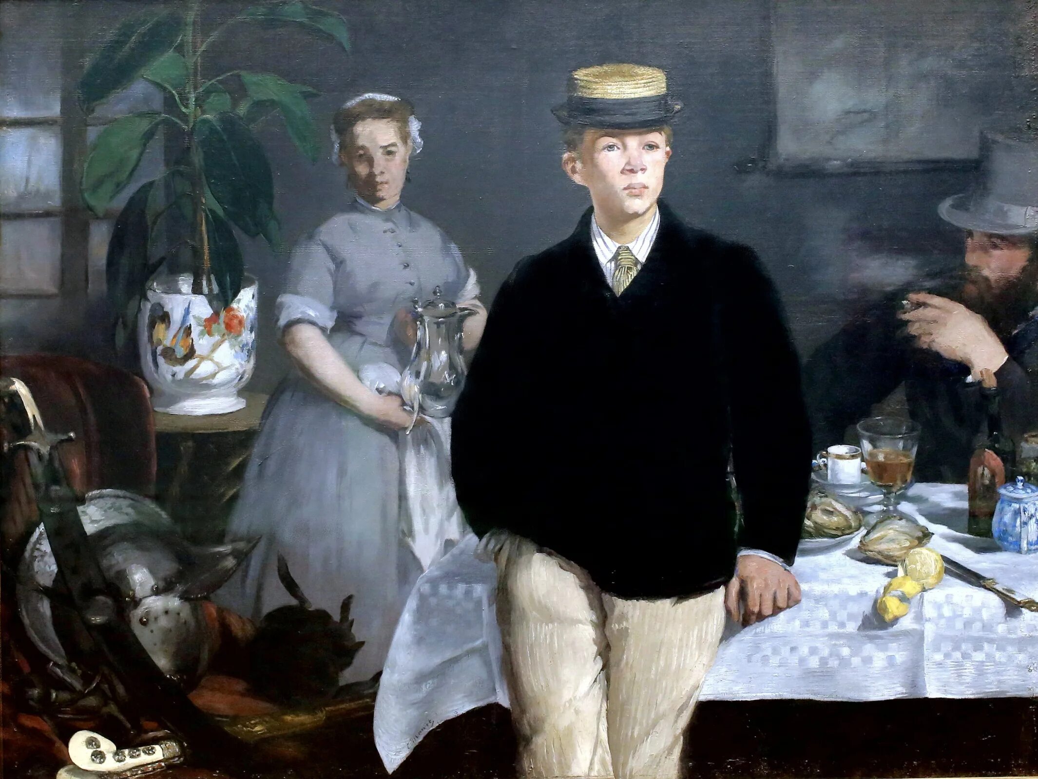 Картина эдуарда. Эдуард Мане завтрак в мастерской. Эдуард Мане (1832-1883). Эдуар Мане. «Завтрак в мастерской» (1868). Эдуард Мане завтрак в ателье.