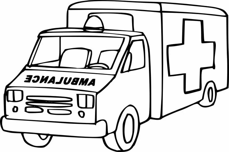 Раскраска скорой помощи машины для детей распечатать Ambulance 19 coloring page Ambulance, Coloring pages to print, Monster truck col