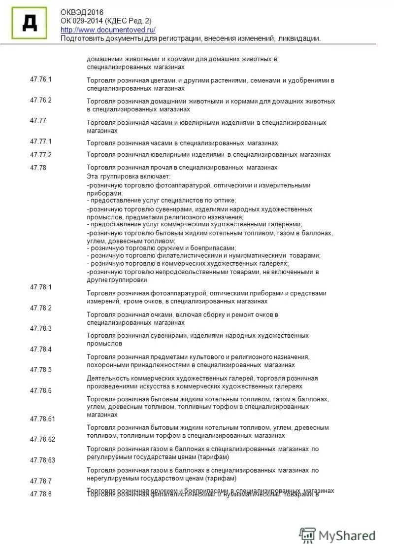 Торговля непродовольственными товарами оквэд