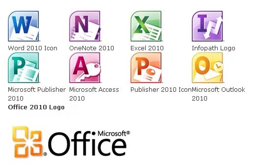 Офисных программ являются российскими. Иконки Microsoft Office 2010. Логотип MS Office 2010. Эмблемы программ Microsoft Office. Microsoft Office 2010 логотип.