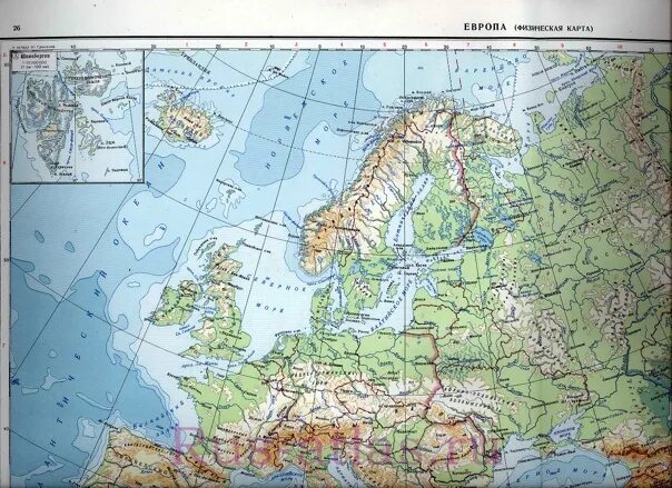 Ландшафтная карта европы - TouristMaps.ru