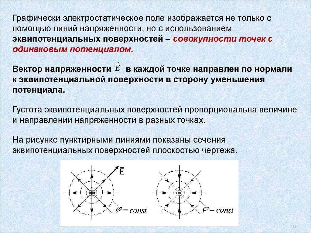 Каково направление линий напряженности. Поверхность проводника эквипотенциальна. Вектор напряженности поле эквипотенциальные линии. Линии напряженности электростатического поля. Эквипотенциальные поверхности вектор напряженности.