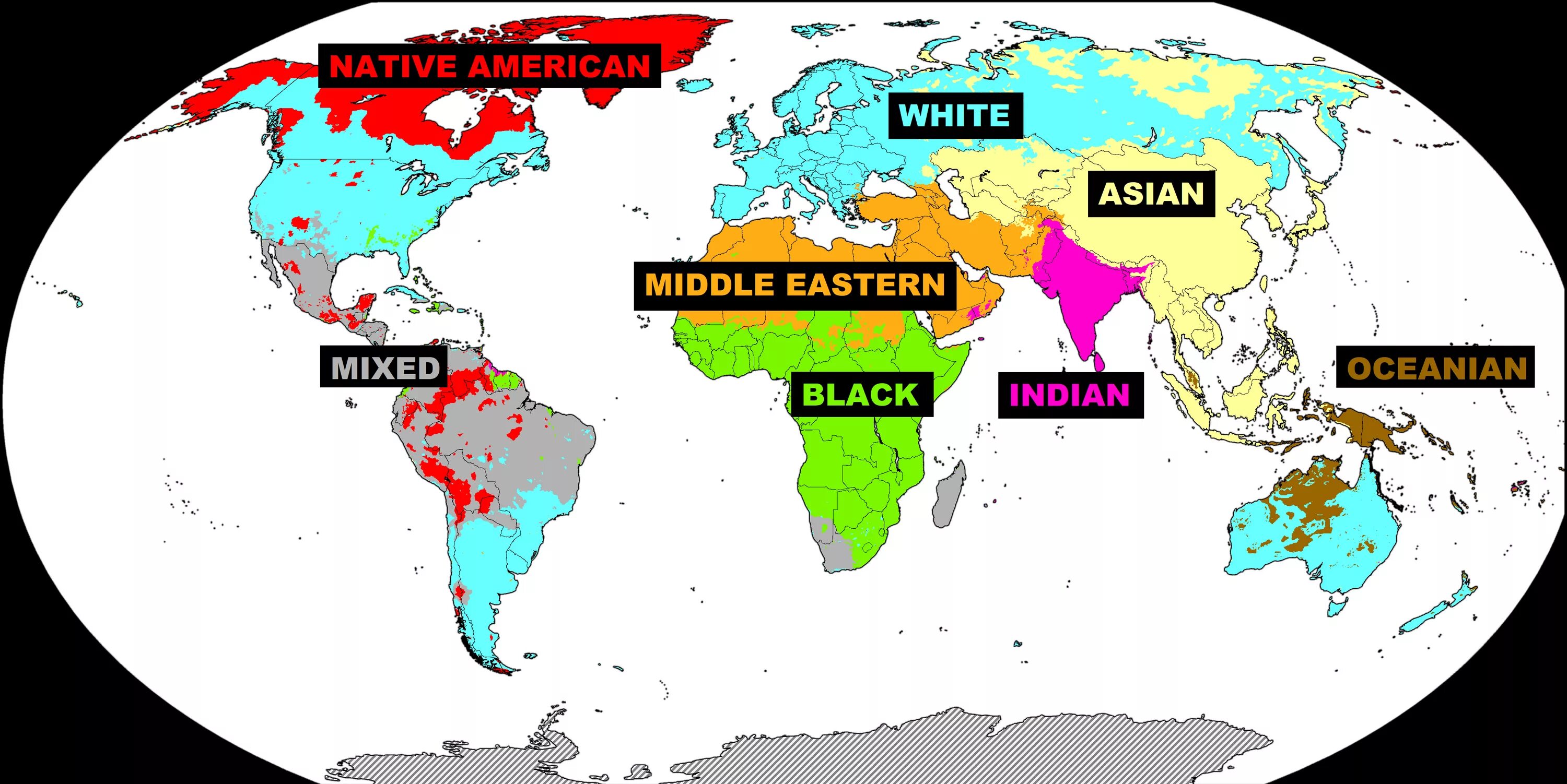 Middle asia. Карта белых людей.