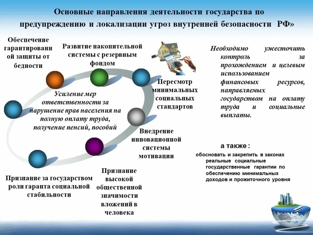 Основные направления деятельности государства. Внутренняя безопасность государства. Основные направления деятельности го:. Основными мерами предотвращения угроз безопасности.