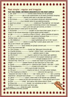 Past simple regular irregular worksheets
