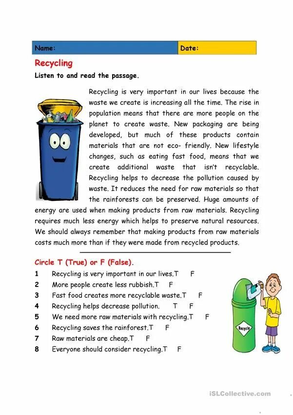 Environment texts