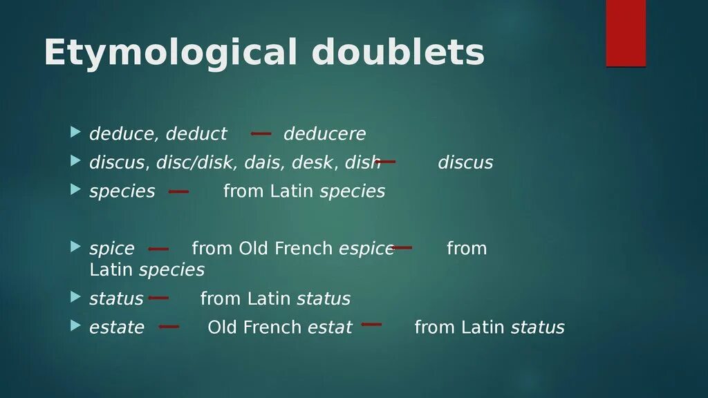 Б н на английском. Etymological Doublets. Etymological Doublets are. Etymological Triplets examples. Etymological Hybrids.