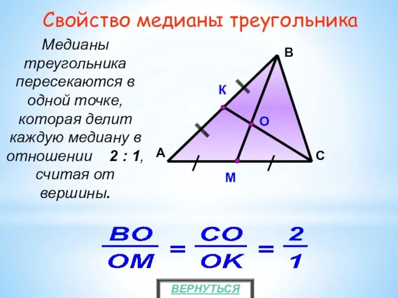 Медианы точкой пересечения делятся в отношении 2 1. ОСТРОУГОЛЬНИК С медианами. Медиана треугольника. Мкдмвна в треугольнике.