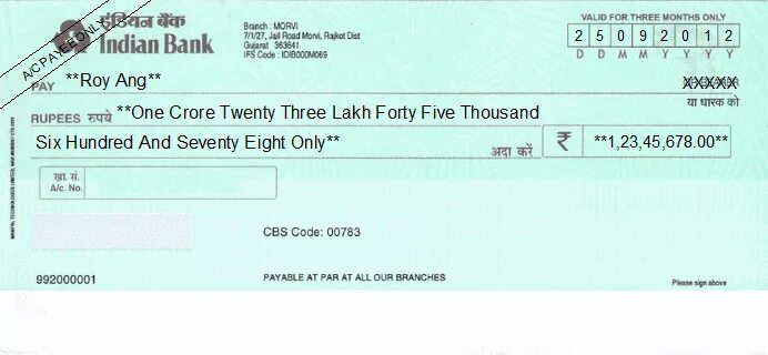 India check. Indian cheque. central and eastern bank чек. indian pick cheque. printed cheque in india.