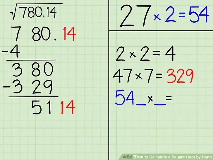 Найти корень столбиком. Вычисление квадратного корня в столбик. Нахождение корня в столбик. Корень в столбик. Как вычислить корень из числа без калькулятора.