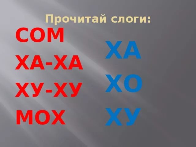 Чтение слогов ха Хо ху. Читаем слоги с буквой х. Составление и чтение слогов ха, ху, Хо.. Слоги ха,ха,ха,ху.