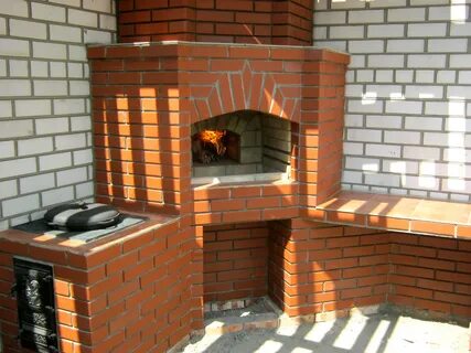 Угловой мангал из кирпича