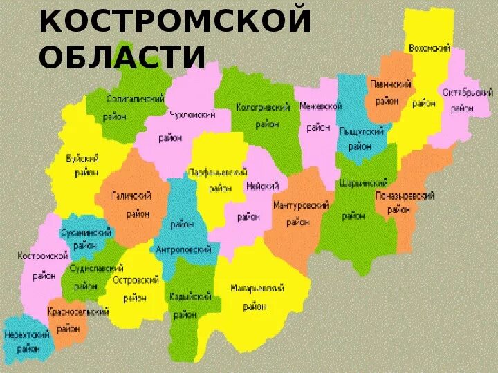 Карта Костромской области с районами. Карта Костромской области с городами. Карта Костромской обл по районам. Костромская обл на карте с районами.