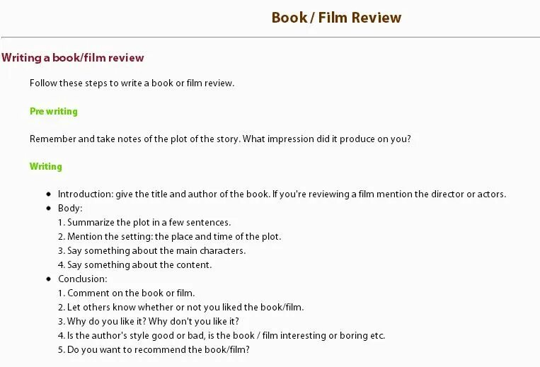 Writing about films