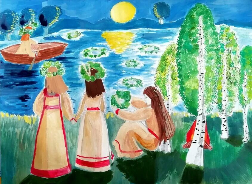 Рисунки ивана. Купалле для детей. Рисунок Купалле. Праздник Ивана Купала рисунки. Иван Купала для дошкольников.