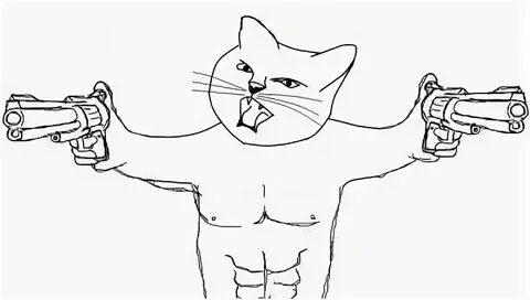 Мем коты раскраска