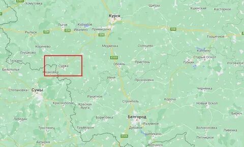 Суджа курская область карта граница с украиной