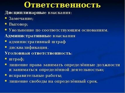 Увольнение по соответствующим основаниям вид юридической ответственности