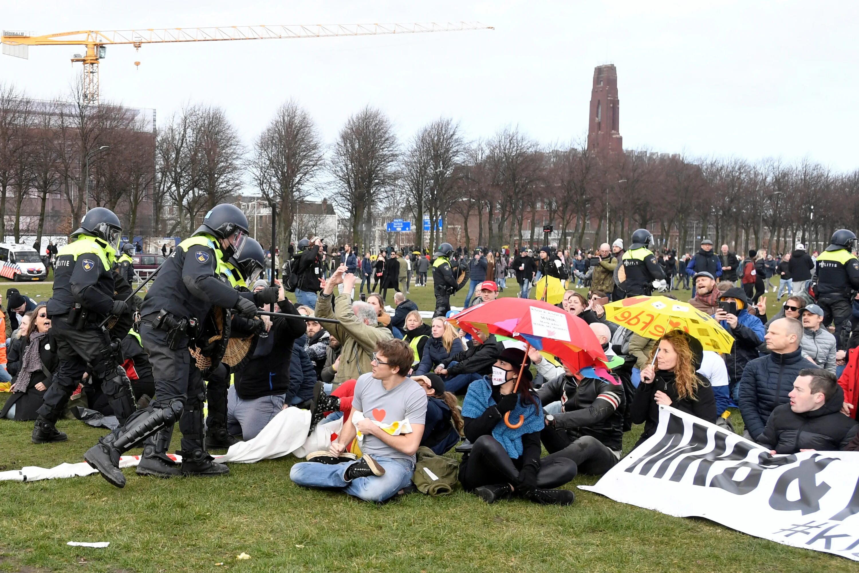 Разгон демонстрации в Гааге. Разгон митинга в Голландии.