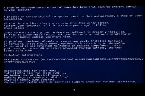 Error dumped