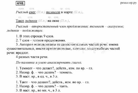 Рыхлый снег темнеет в марте характеристика предложения