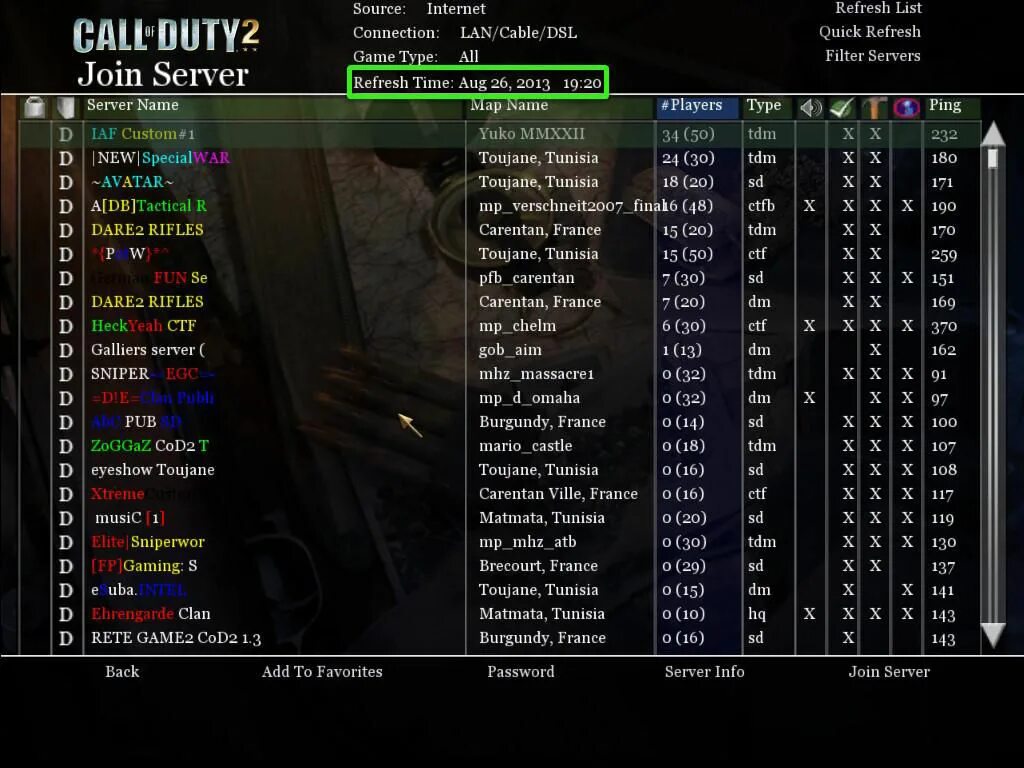 Call of Duty 4 сервера. Call of Duty список. Cod Server Multiplayer. Сервера Cod mw2.