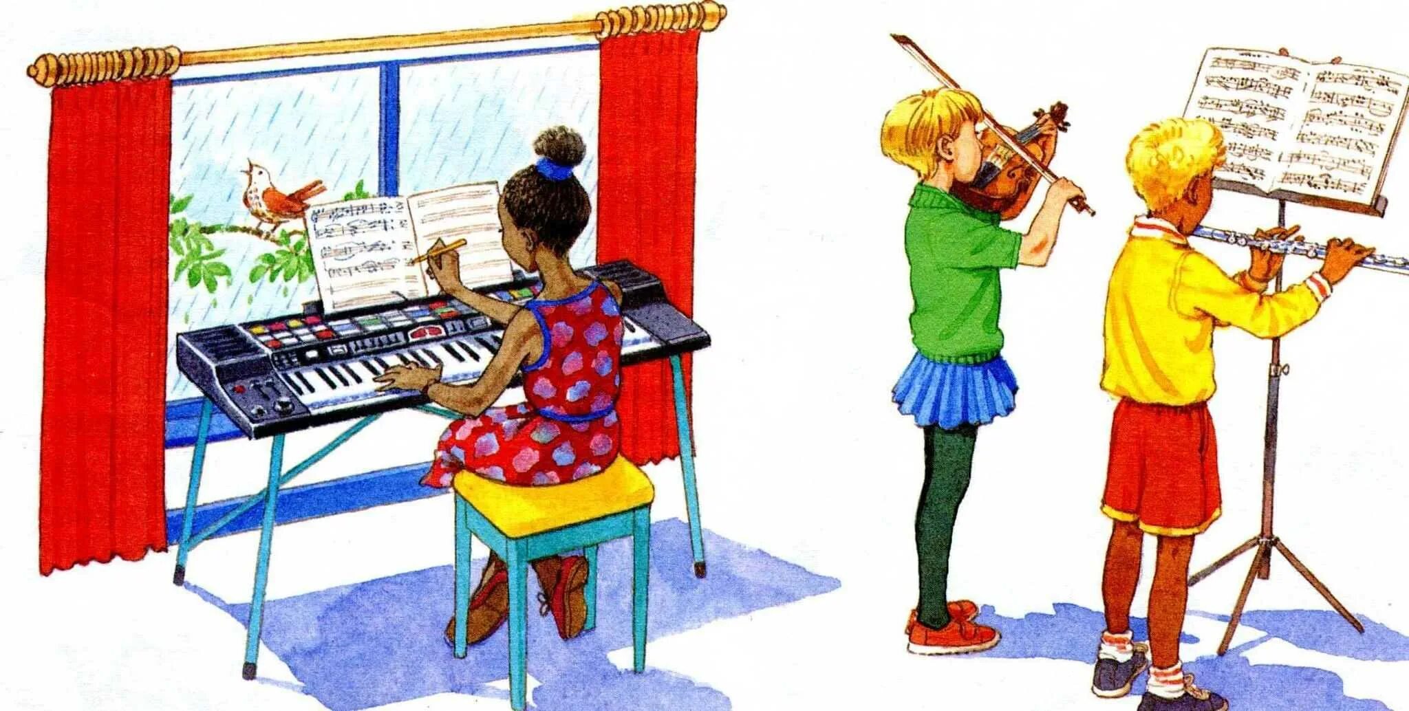 Музыкальный урок для детей. Урок в музыкальной школе. Рисунок на музыкальную тему. Дети на уроке музыки. Учитель музыки иллюстрация.