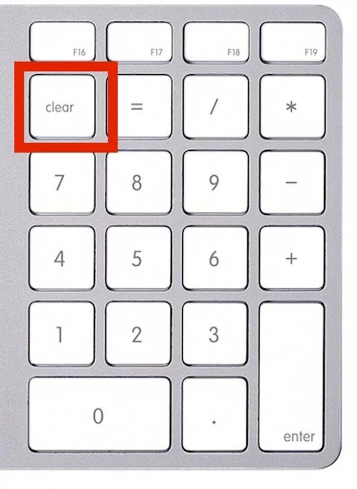 Кнопка включить цифры на клавиатуре. Нумпад на клавиатуре macbook. клавиша clear на клавиатуре. numlock на клавиатуре apple. кнопка numlock на клавиатуре mac.
