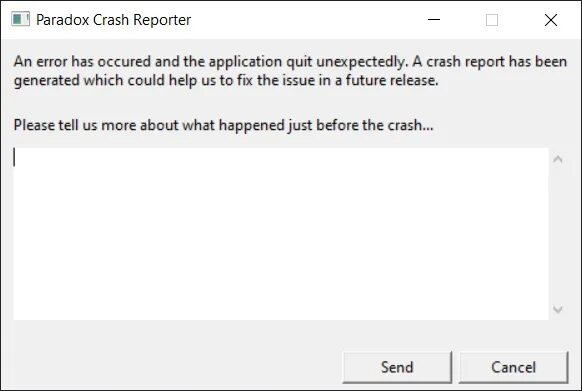 The crash issue has been fixed. Paradox crash reporter. crash report. парадокс краш репортер стелларис. crash report авто.